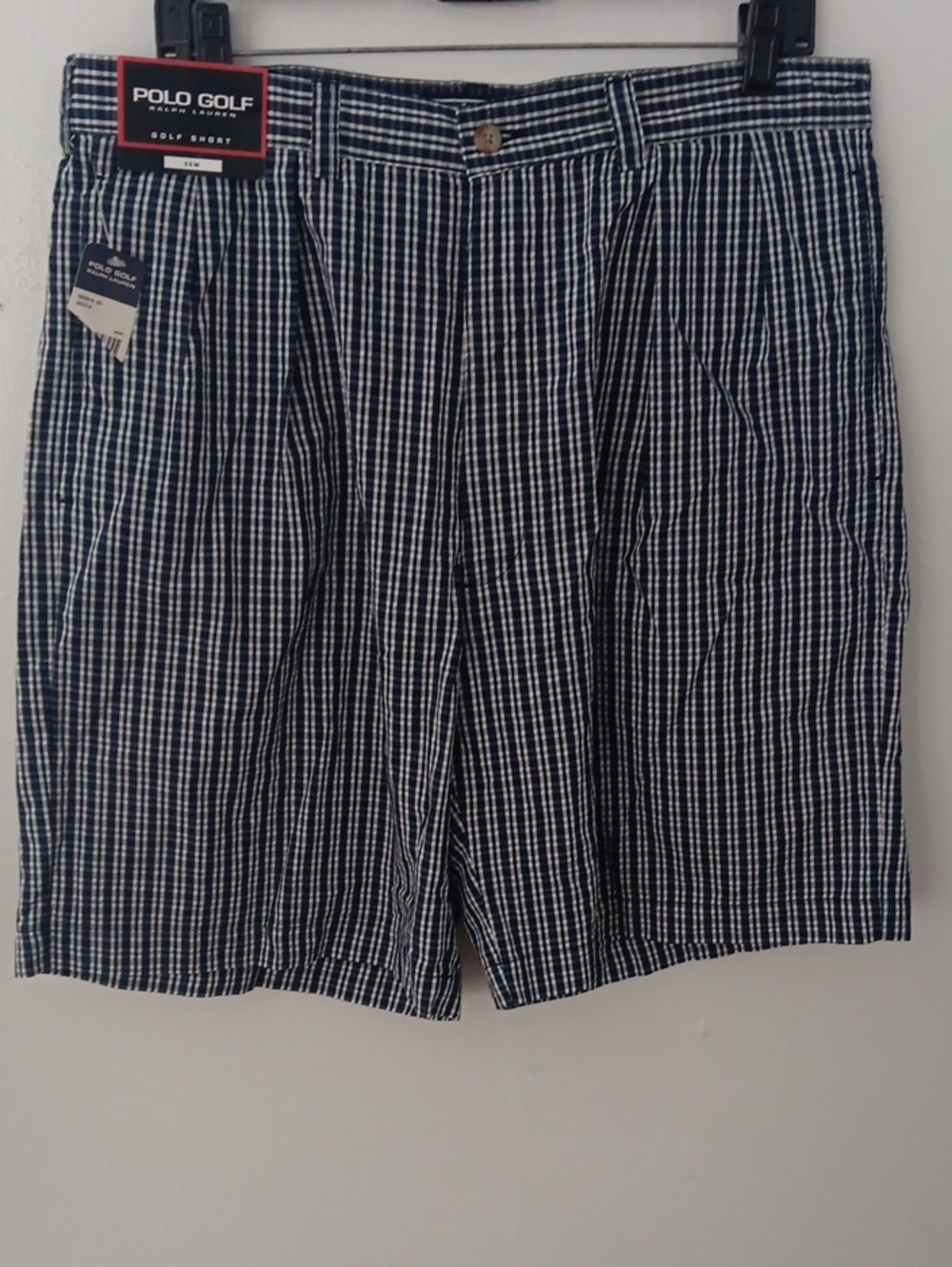 Polo Ralph Lauren Navy Plaid Vintage Golf Shorts #3841